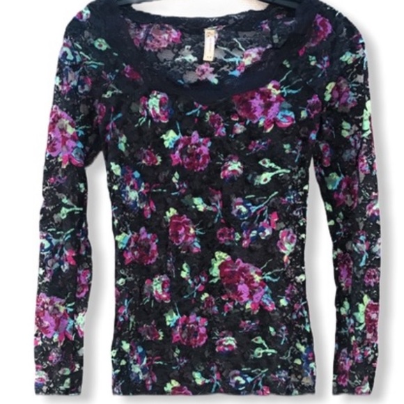 Free People Sheer Lace Top